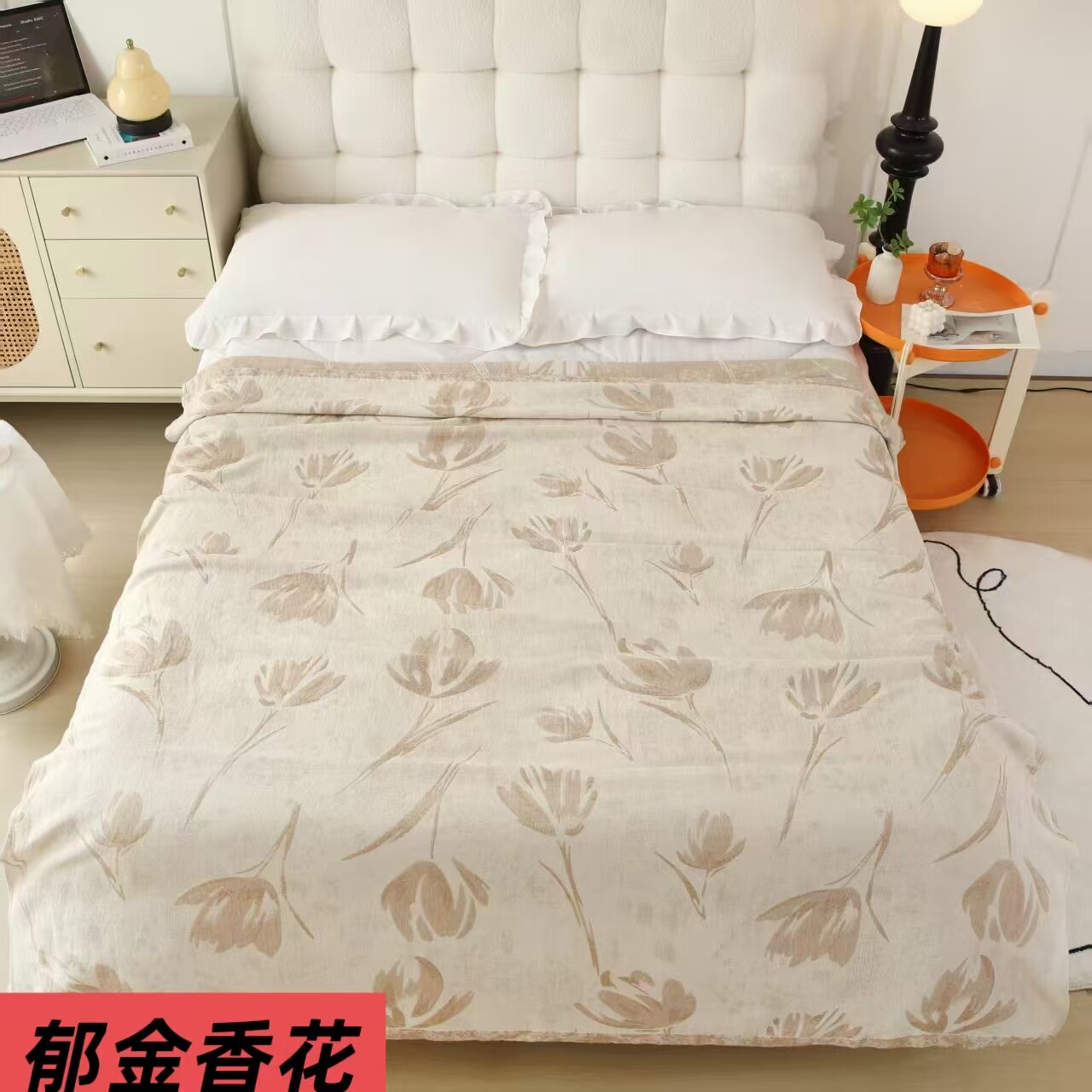 罗布麻汉麻床盖透气吸汗可铺可盖图片