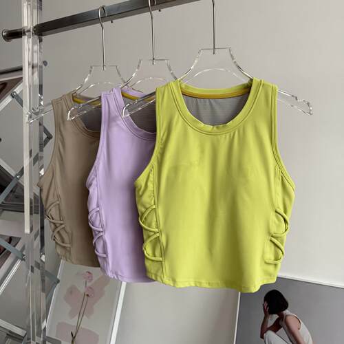 瑜伽背心女一体杯春夏速干透气