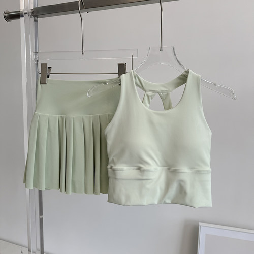 两件套健身带胸垫背心瑜伽服速干