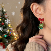 圣诞节氛围精致高级感无耳洞耳钉夹甜美可爱创意卡通少女爆款 耳饰
