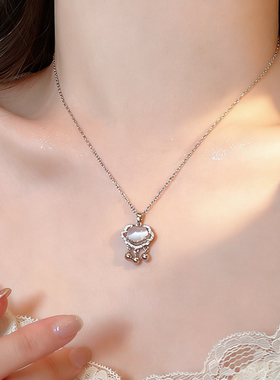 岁岁平安~温柔风长命锁项链女 小众设计感锁骨链 轻奢高级感颈链