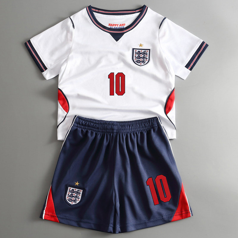 2026世界杯英格兰球衣凯恩萨卡贝林厄姆儿童足球服速干训练服定制
