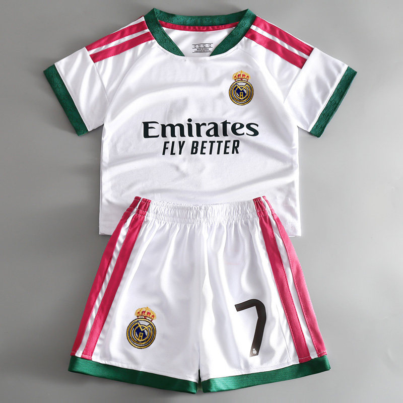 26-27赛季新款皇马球衣C罗姆巴佩儿童足球服夏装速干运动套装定制