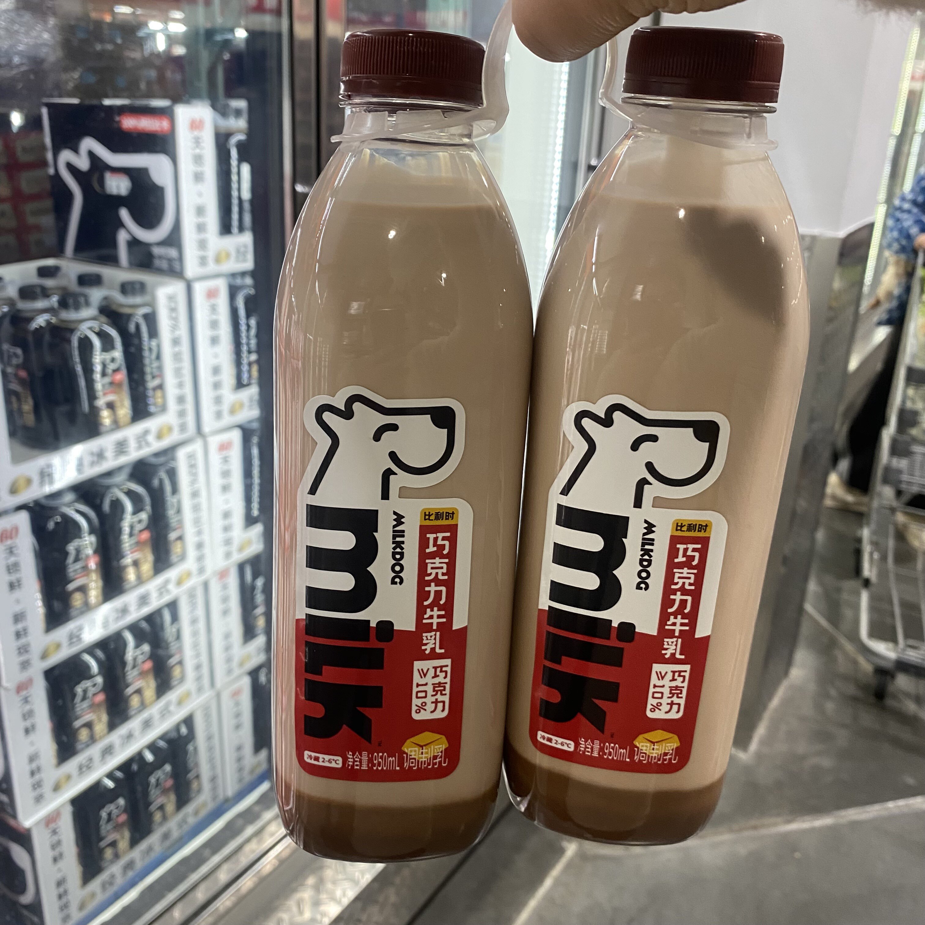 Costco每一克巧克力牛乳950g*2瓶高品质现挤新鲜牛奶每天配送桶装