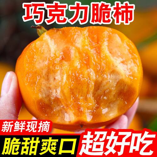 陕西巧克力脆柿子新鲜水果冰糖心