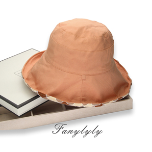 范妮新款韩版时尚夏款遮阳防晒大檐渔夫帽盆帽可折叠旅行纯色百搭