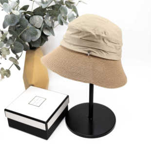 范妮李利度假出游防晒四季轻盈珍珠草帽防晒百搭大檐沙滩遮阳帽