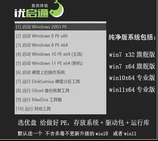 機系統維護工具箱pe純凈系統u盤win10 IT天空優啟EasyU會員裝