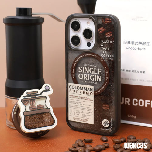 苹果17壳咖啡磨豆机苹果16promax手机壳新款磁吸流沙小众原创适用iphone15promax保护套潮流苹果16磨砂壳防摔