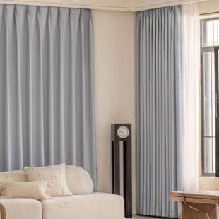 【90％遮光】语昕家居发挥纯色可定制窗帘加厚轻奢太古里成品布帘