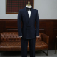 男西装 IsirHonour意式 商务宴会主持人藏青色青果领双排扣西服套装