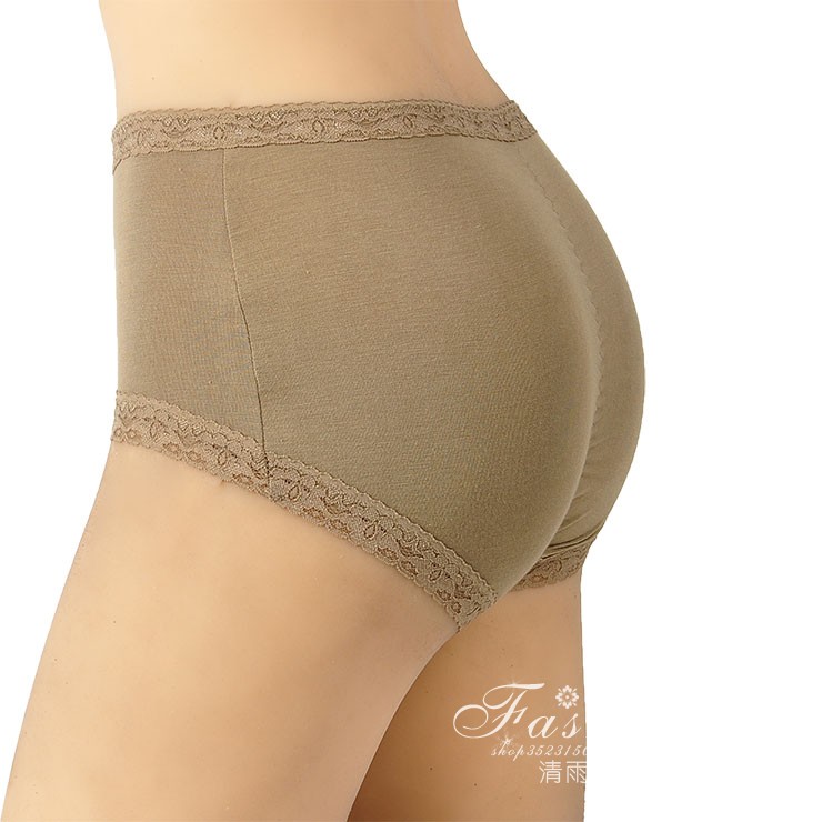 高腰提臀内裤女莫代尔蕾丝边