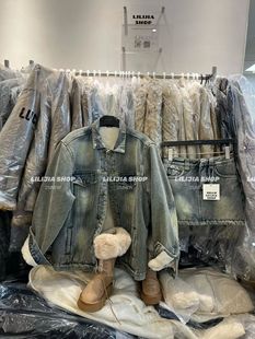 宽松显瘦百搭加绒牛仔外套女半身裙套装 韩版 2025秋冬新款 MIDO家