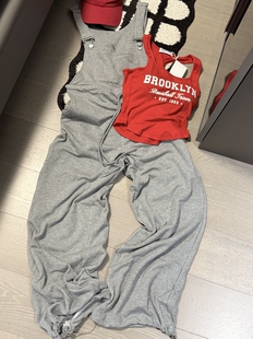 宽松阔腿裤 女韩版 2026春减龄气质百搭休闲背带灰色连体裤 MIDO家