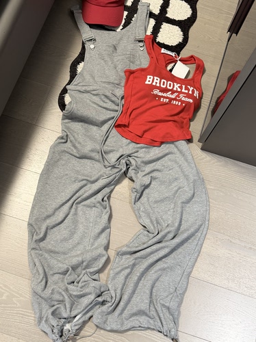 MIDO家 2026春减龄气质百搭休闲背带灰色连体裤女韩版宽松阔腿裤