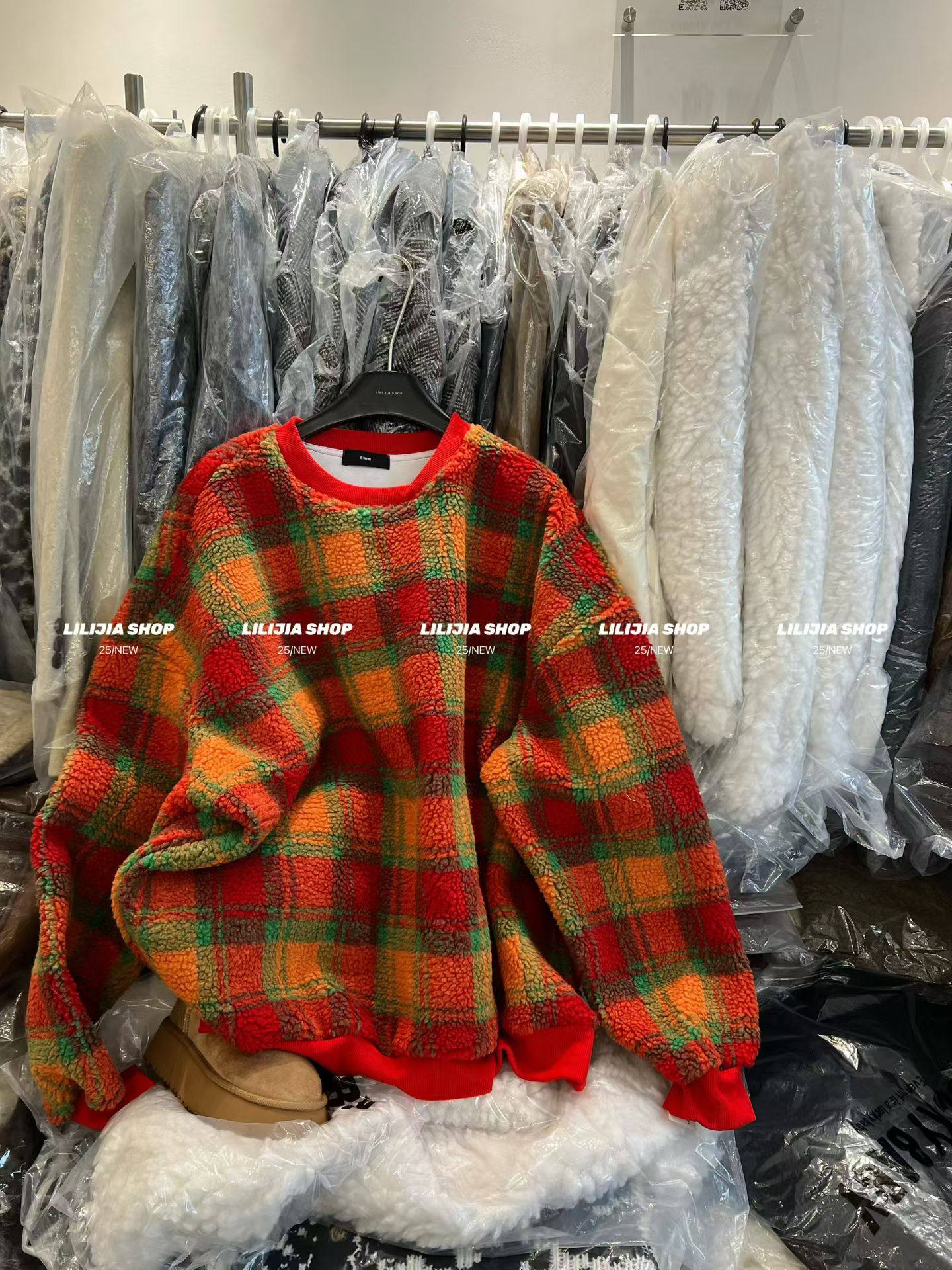 MIDO家 2025冬季韩版宽松显瘦百搭复古撞色格子毛衣女慵懒风卫衣,女装/女士精品,卫衣/绒衫,淘宝优惠券,粉丝福利购,淘宝优惠卷