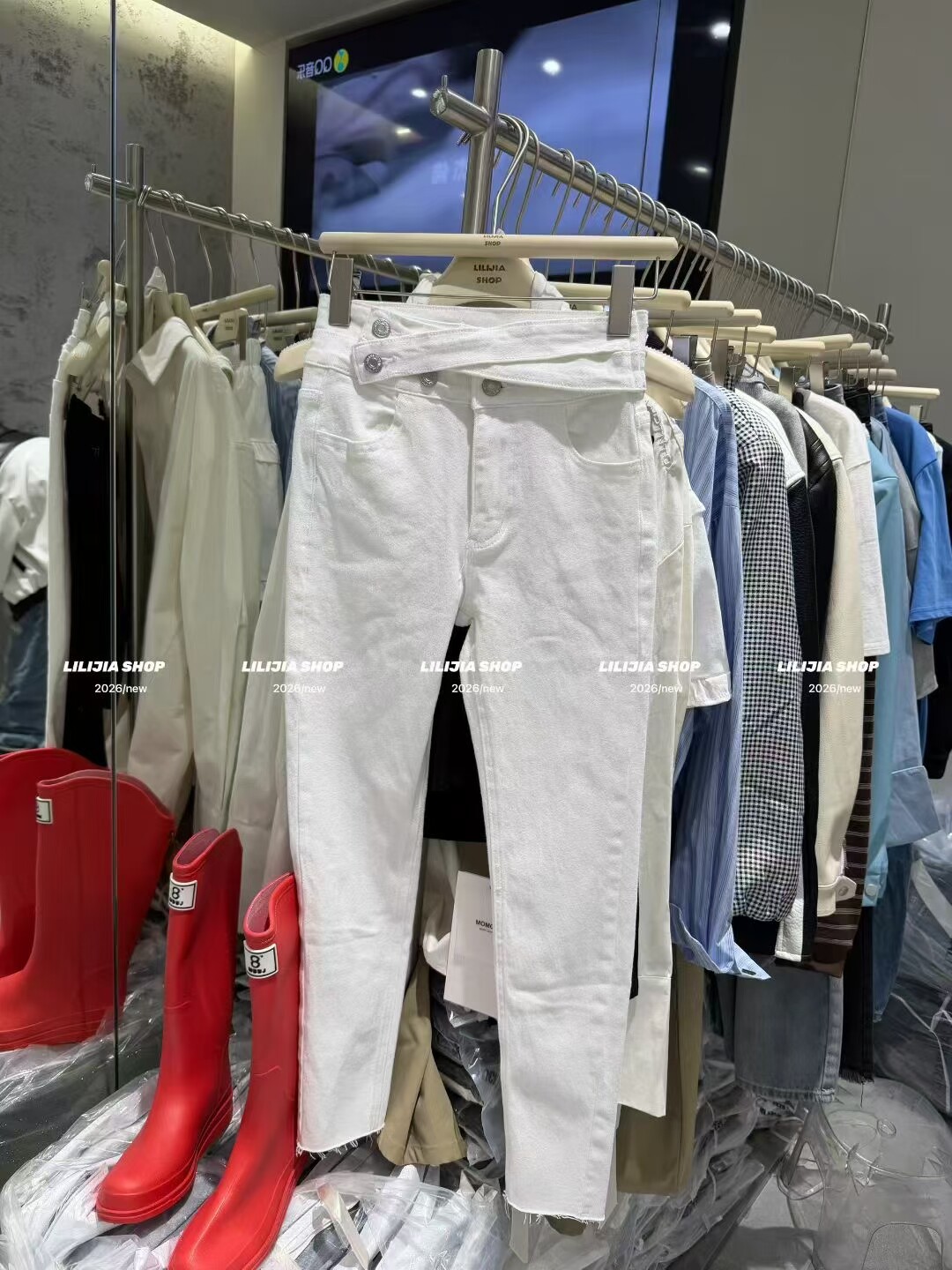 MIDO家 2026新款韩版时尚百搭显瘦高腰弹力牛仔裤女修身小脚裤