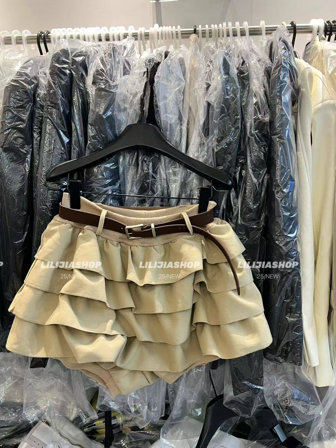 MIDO家 2025秋新款法式时尚甜美高腰卡其色蛋糕裙气质短裙防走光,女装/女士精品,半身裙,淘宝优惠券,粉丝福利购,淘宝优惠卷