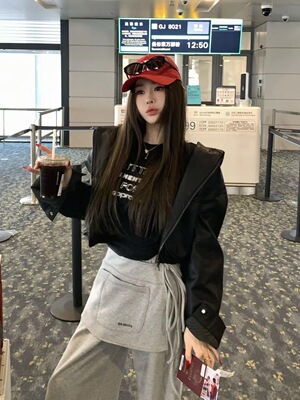 MIDO家 2026新款韩版时尚百搭显瘦立领短款冲锋衣女宽松夹克外套