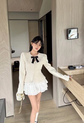 MIDO家 2026新款法式小香风外套女高级感气质蝴蝶结名媛短款西装