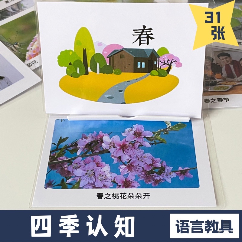 四季季节认知卡片 自闭儿童语言发育迟缓 aba康复训练教具