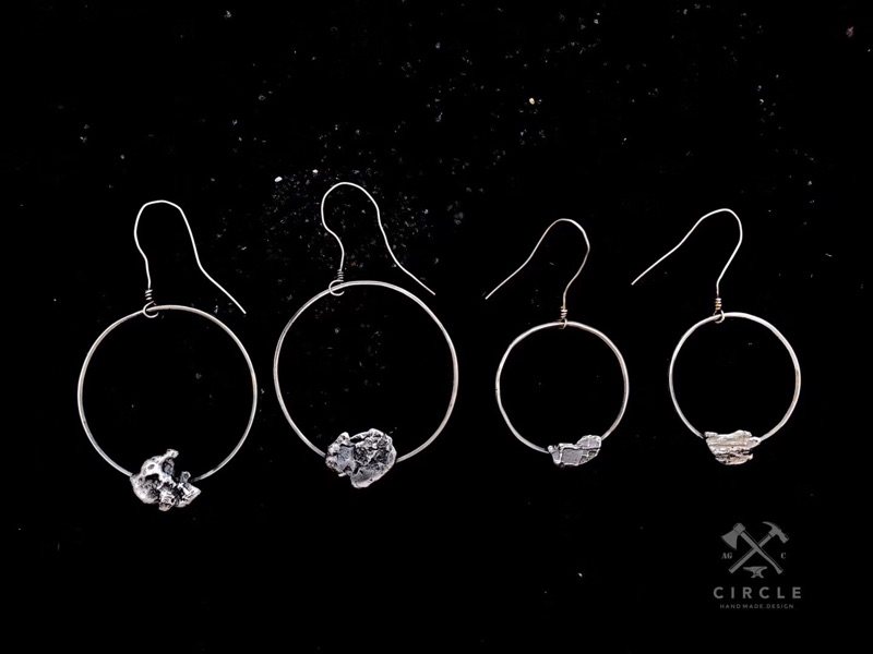 纯银圆圈独立设计耳环