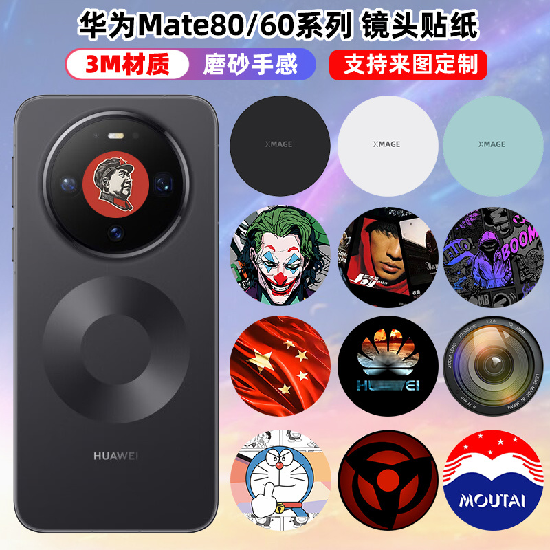 华为镜头圆圈磨砂改色保护膜