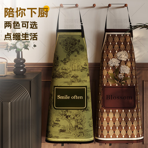 设计师品牌法式中古风高级感围裙年轻款做饭防水高颜值家用罩衣