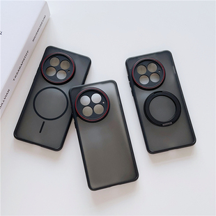 适用一加13手机壳一加ace5磨砂保护套新款1+13r磁吸一加13T支架简约高级感oneplusace5pro男女小众防摔全包软