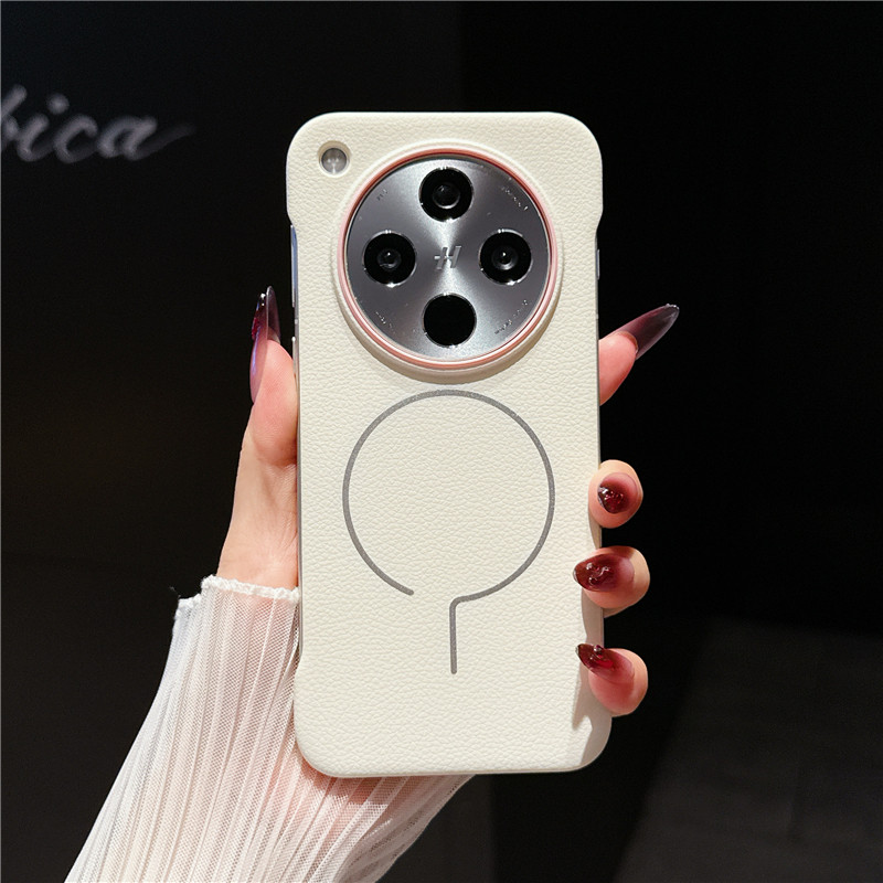 超薄无边框问号磁吸适用oppofindx8s手机壳新款荔枝纹+轻薄裸感散热x8Ultra半包防摔保护套x8pro高级感男女款