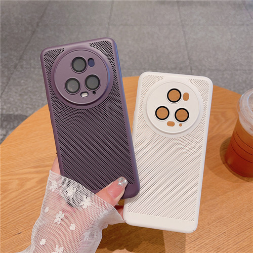 适用华为mate60pro+手机壳p60荣耀90/200情侣简约mate40proRS超薄硬壳散热孔mate50/30pro镜头膜magic5男女款