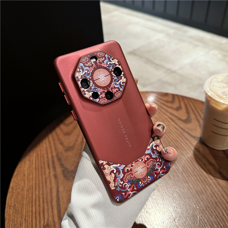 适用华为mate60pro+国风手机壳秒变非凡大师mate60RS保时捷高级感mate40RS新年红镜头膜全包保护奢华50pro套