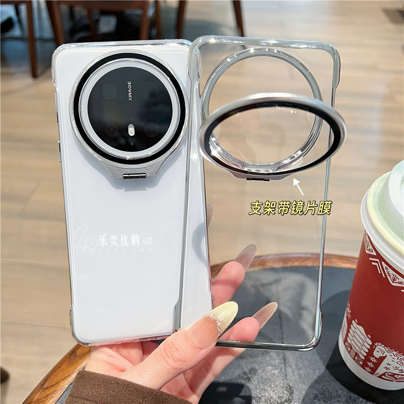 适用华为mate70手机壳简约透明mate70pro超薄高透无边框散热mate70pro+镜头隐形支架por带镜头膜创意pura80套