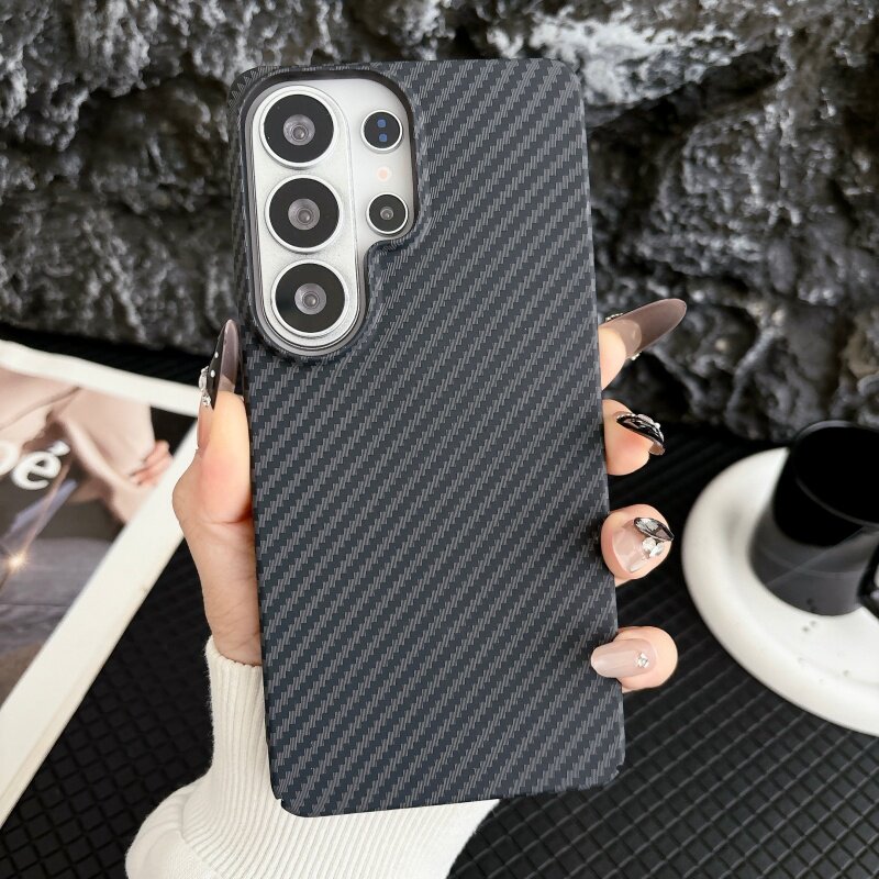 新款碳纤维纹S25Ultra适用三星s26u手机壳磁吸无线充电s23+高级感水贴22u时尚超薄肤感galaxys24plus男保护套