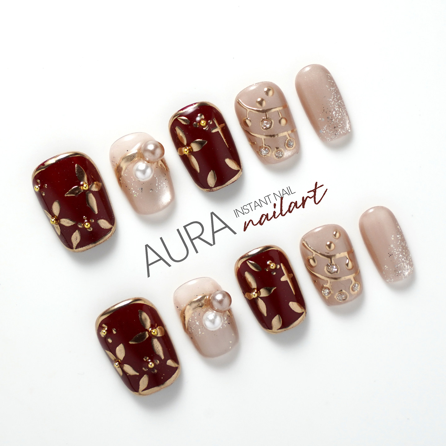 AuraNail【微光】纯手工穿戴甲中长款2026新款高级感猫眼立体雕花,彩妆/香水/美妆工具,穿戴甲/甲片,淘宝优惠券,粉丝福利购,淘宝优惠卷