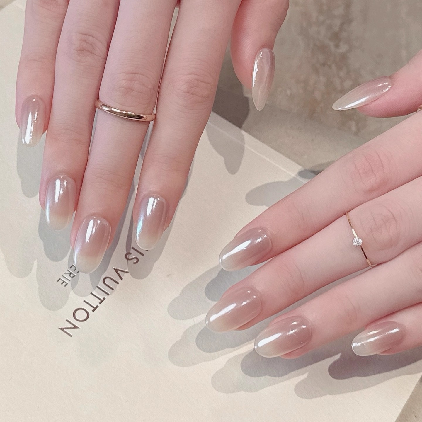 AuraNail纯手工穿戴甲裸色纯欲风