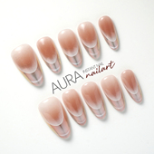 AuraNail 极光镭射 高级感气质法式 绸光纱 纯手工穿戴甲2026新款