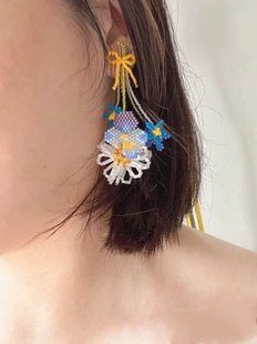 弋朵手作仙女花束耳环原创设计气质小众小清新耳坠乔欣MM同款
