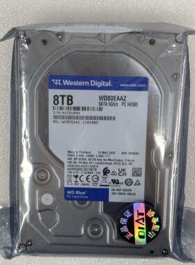 西部数据WD80EAAZ 8T监控专用硬盘8T监控硬盘8TB台式机机械硬盘