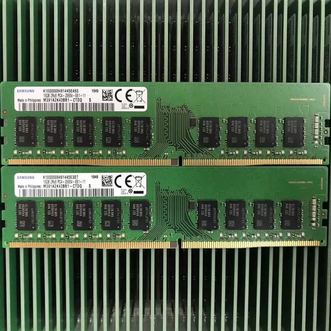 三星 16G 2RX8 DDR4 2666 纯ECC 服务器内存条 M391A2K43BB1-CTD图片
