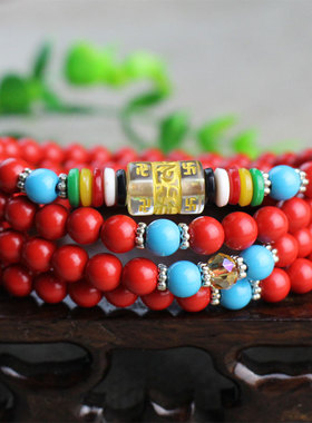 厂家直销朱砂手链红色佛珠念珠