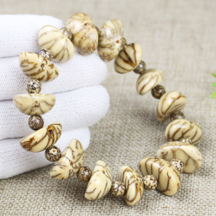 创意半圆金线菩提手串血丝小银线菩提子文玩佛珠念珠男女手链饰品