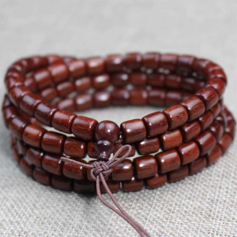 正宗赞比亚血檀木手串108颗佛珠手链老料红木个性桶珠男女饰品