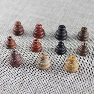 天然檀木佛头实木佛塔佛帽DIY手串佛珠饰品配件小葫芦头红黑黄檀