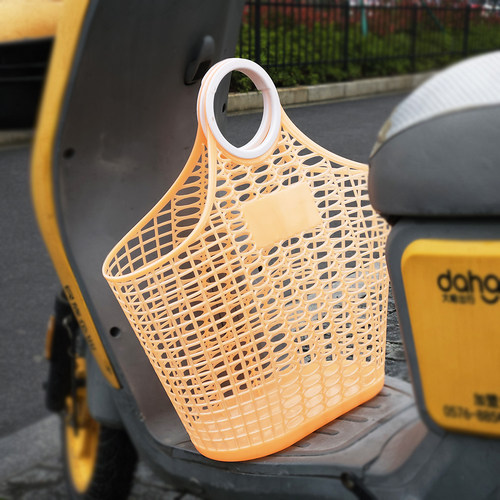 电动车买菜篮子塑料手提大容量特大号老式菜篮子老款仿藤编柔软