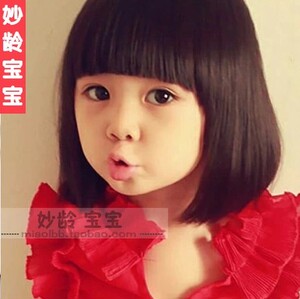 儿童假发女大中童假发童模特假发头饰仿真造型婴儿假发头女婴幼儿