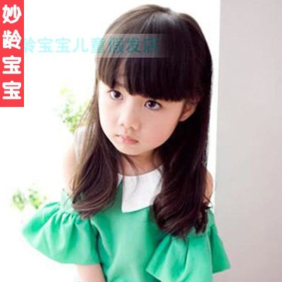 儿童假发宝宝卷发 小女孩中分假发帽子女童摄影拍照卷发中童假发