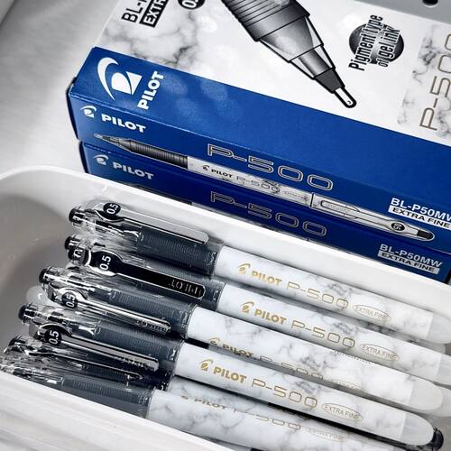 日本PILOT百乐P500金标限定中性笔针管直液式考试刷题笔学生用品