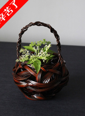特色编花篮日式礼仪手工艺品