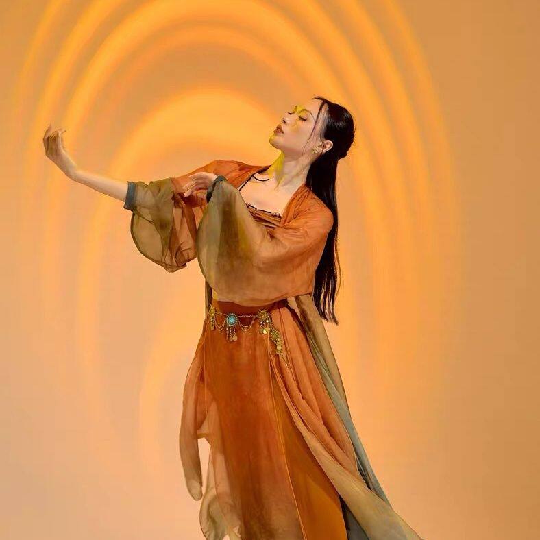 敦煌古典舞幻之舞纱衣3件套